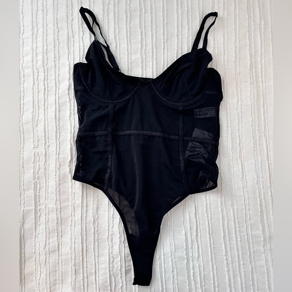 Forever 21 Tops - NWT Forever 21 Black Sheer Bodysuit Sz. M